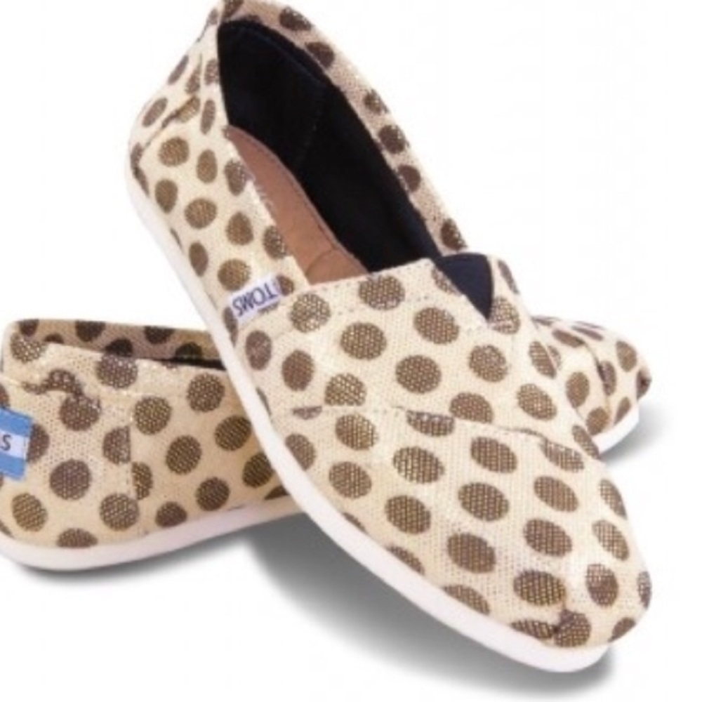TOMS Polka Dot Brown size 8